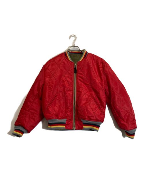 EVISU（エヴィス）EVISU (エヴィス) MA1リバーシブルフライトジャケット カーキ×レッド サイズ:38の古着・服飾アイテム