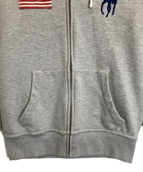 POLO RALPH LAUREN（ポロ・ラルフローレン）POLO RALPH LAUREN (ポロ・ラルフローレン) USA星条旗 ビッグポニージップパーカー ライトグレー サイズ:Sの古着・服飾アイテム