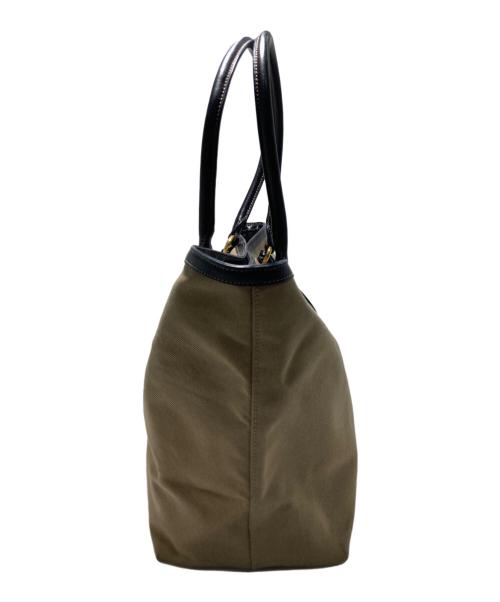 PRADA（プラダ）PRADA (プラダ) キャンバスカーフ切替トートバック ブラウンの古着・服飾アイテム