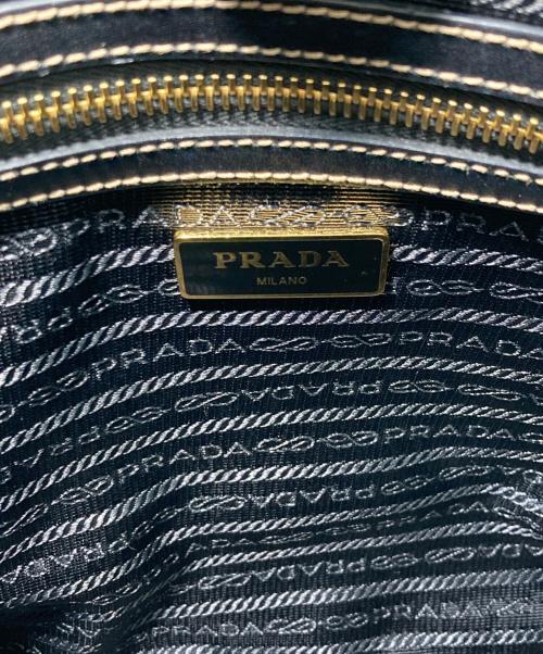 PRADA（プラダ）PRADA (プラダ) キャンバスカーフ切替トートバック ブラウンの古着・服飾アイテム