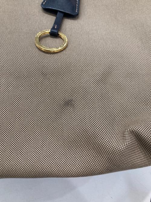 PRADA（プラダ）PRADA (プラダ) キャンバスカーフ切替トートバック ブラウンの古着・服飾アイテム