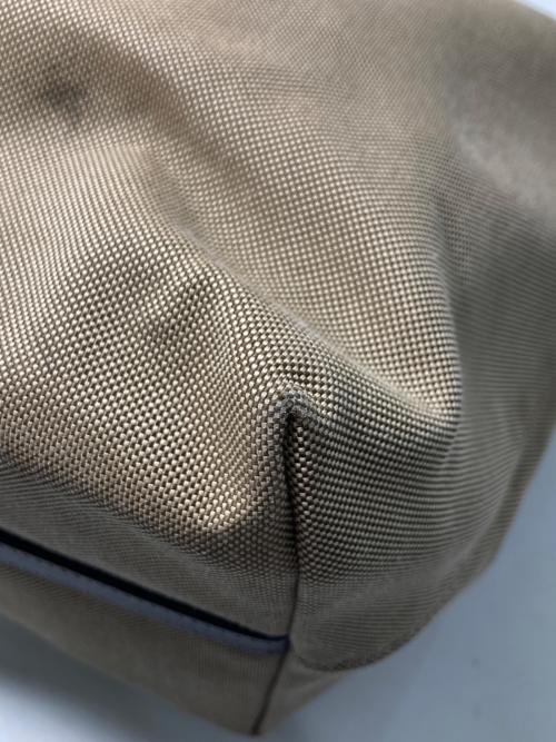 PRADA（プラダ）PRADA (プラダ) キャンバスカーフ切替トートバック ブラウンの古着・服飾アイテム