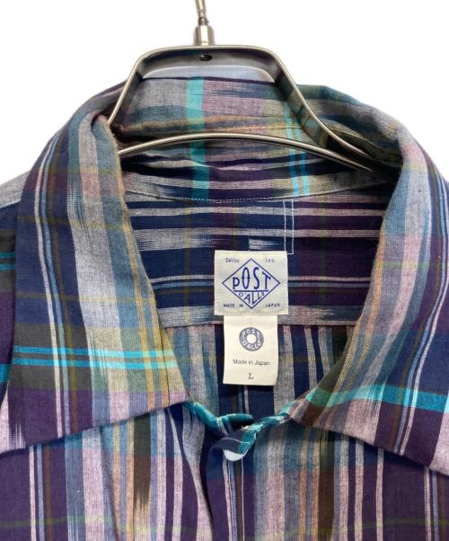 POST O'ALLS（ポストオーバーオールズ）POST O'ALLS (ポストオーバーオールズ) シャツ パープル サイズ:Lの古着・服飾アイテム