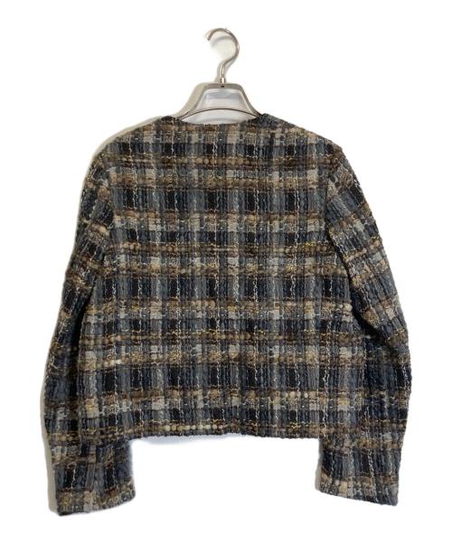 Salvatore Ferragamo（サルヴァトーレ フェラガモ）Salvatore Ferragamo (サルヴァトーレ フェラガモ) ガンチーニツイードジャケット ブラウン サイズ:Mの古着・服飾アイテム