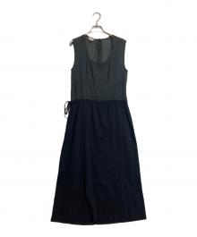 DRIES VAN NOTEN（ドリスヴァンノッテン）の古着「切替ノースリーブワンピース」｜ブラック