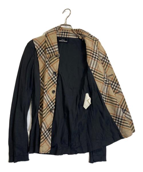 tricot COMME des GARCONS（トリココムデギャルソン）tricot COMME des GARCONS (トリココムデギャルソン) 異素材ドッキングジャケット ベージュ サイズ:Mの古着・服飾アイテム