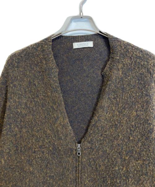 confect（コンフェクト）CONFECT (コンフェクト) ジップカーディガン ブラウン サイズ:Fの古着・服飾アイテム