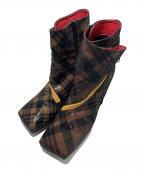 MANAマナ）の古着「スクエア・メタルヒールサイドジップブーツ」