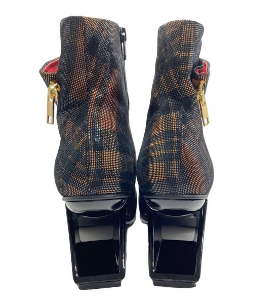 MANA（マナ）MANA (マナ) スクエア・メタルヒールサイドジップブーツ サイズ:25の古着・服飾アイテム