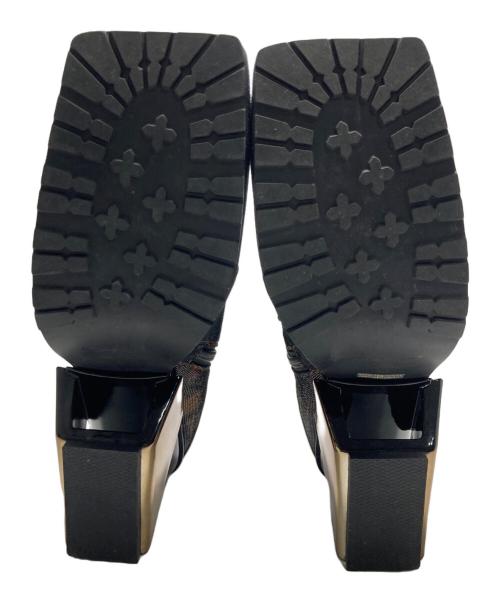 MANA（マナ）MANA (マナ) スクエア・メタルヒールサイドジップブーツ サイズ:25の古着・服飾アイテム