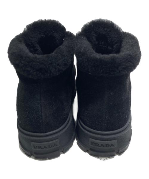 PRADA（プラダ）PRADA (プラダ) トライアングルロゴボア スニーカー ブラック サイズ:36の古着・服飾アイテム