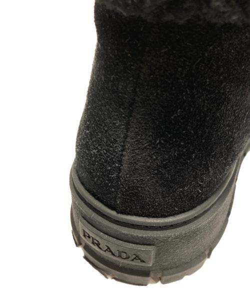 PRADA（プラダ）PRADA (プラダ) トライアングルロゴボア スニーカー ブラック サイズ:36の古着・服飾アイテム