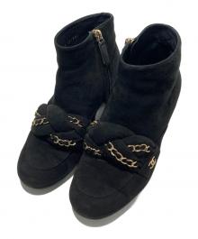 CHANEL（シャネル）の古着「ココマークチェーンショートブーツ」｜ブラック