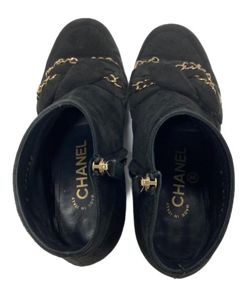 CHANEL（シャネル）CHANEL (シャネル) ココマークチェーンショートブーツ ブラック サイズ:35の古着・服飾アイテム