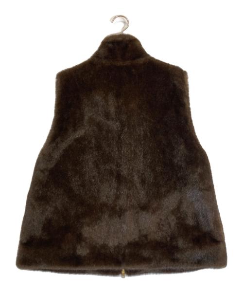 JOURNAL STANDARD relume（ジャーナルスタンダード レリューム）JOURNAL STANDARD relume (ジャーナルスタンダード レリューム) スタンドカラーファーベスト ブラウン サイズ:Fの古着・服飾アイテム