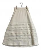 CHANELシャネル）の古着「ココマークパイルケーブル編みスカート」｜ホワイト