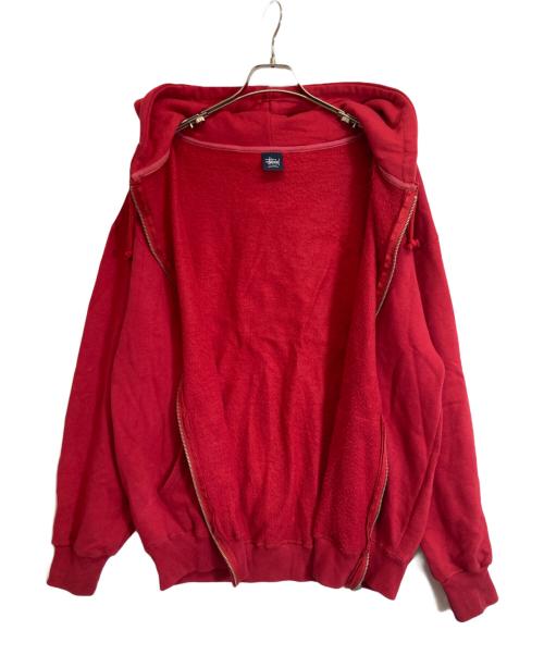 stussy（ステューシー）stussy (ステューシー) ジップパーカー レッド サイズ:Lの古着・服飾アイテム