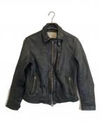 AVIREXアヴィレックス）の古着「シープスキンライダースジャケット」｜ブラック