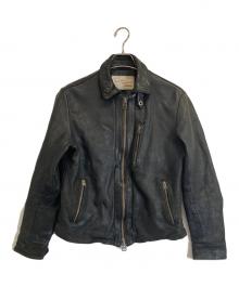 AVIREX（アヴィレックス）の古着「シープスキンライダースジャケット」｜ブラック
