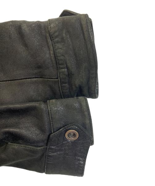 AVIREX（アヴィレックス）AVIREX (アヴィレックス) シープスキンライダースジャケット ブラック サイズ:Mの古着・服飾アイテム