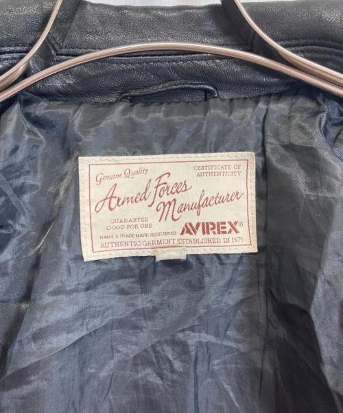 AVIREX（アヴィレックス）AVIREX (アヴィレックス) シープスキンライダースジャケット ブラック サイズ:Mの古着・服飾アイテム