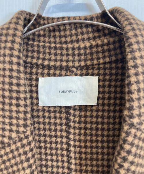 TODAYFUL（トゥデイフル）TODAYFUL (トゥデイフル) Over Check Coat ブラウン サイズ:36の古着・服飾アイテム