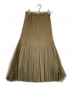 PLEATS PLEASEプリーツプリーズ）の古着「プリーツスカート」｜カーキ