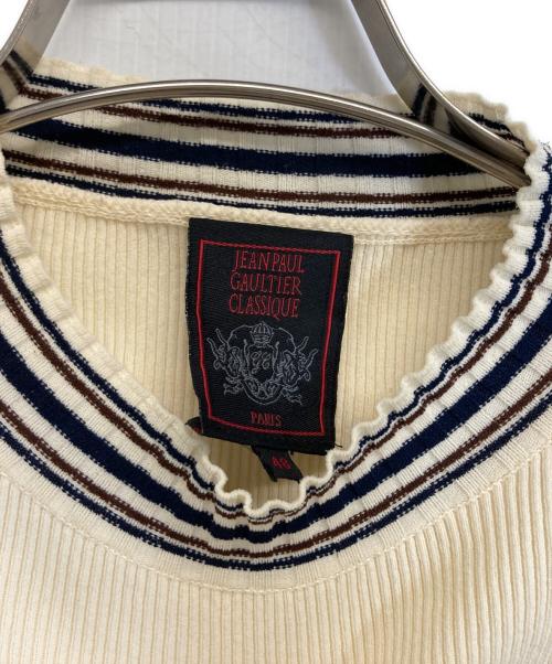 Jean Paul GAULTIER CLASSIQUE（ジャンポールゴルチエクラシック）Jean Paul GAULTIER CLASSIQUE (ジャンポールゴルチエクラシック) 半袖ニット ベージュ サイズ:48の古着・服飾アイテム