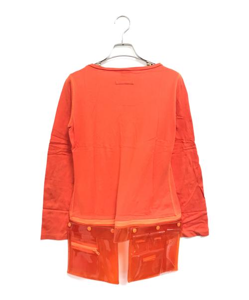 Jean Paul Gaultier FEMME（ジャンポールゴルチエ フェム）Jean Paul Gaultier FEMME (ジャンポールゴルチエ フェム) PVCポッケ付L/Sカットソー オレンジ サイズ:表記なしの古着・服飾アイテム