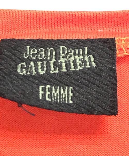 Jean Paul Gaultier FEMME（ジャンポールゴルチエ フェム）Jean Paul Gaultier FEMME (ジャンポールゴルチエ フェム) PVCポッケ付L/Sカットソー オレンジ サイズ:表記なしの古着・服飾アイテム