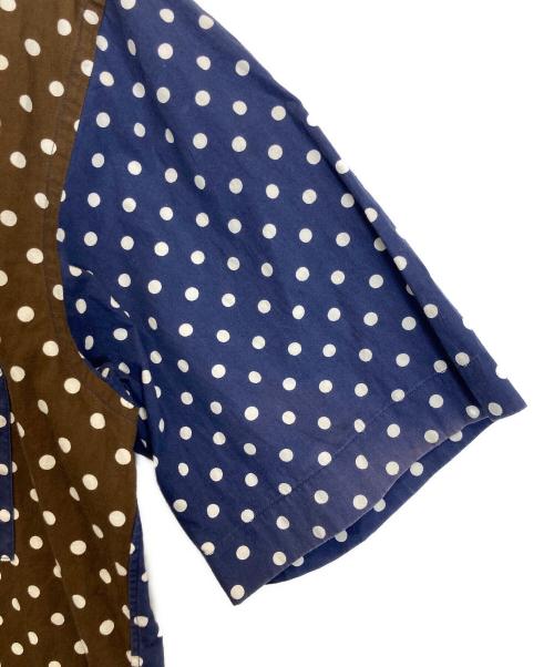 HOMME DEUX COMME des GARCONS（オムドゥ コム デ ギャルソン）HOMME DEUX COMME des GARCONS (オムドゥ コム デ ギャルソン) ドットシャツ ネイビー×ブラウン サイズ:XLの古着・服飾アイテム
