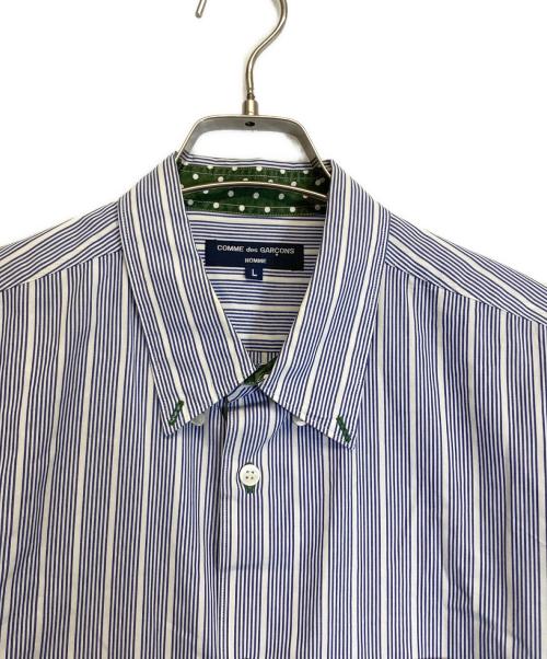 COMME des GARCONS HOMME（コムデギャルソン オム）COMME des GARCONS HOMME (コムデギャルソン オム) ストライプシャツ ブルー サイズ:Lの古着・服飾アイテム