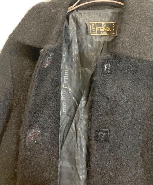 FENDI（フェンディ）FENDI (フェンディ) モヘア混コート ブラック サイズ:38の古着・服飾アイテム