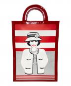 CHANELシャネル）の古着「チョコバーマドモアゼルトートバッグ」｜レッド