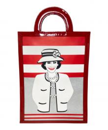 CHANEL（シャネル）の古着「チョコバーマドモアゼルトートバッグ」｜レッド