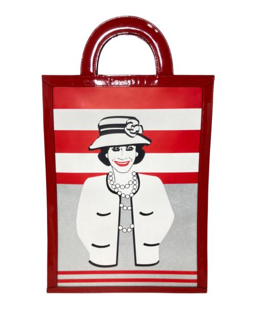 CHANEL（シャネル）CHANEL (シャネル) チョコバーマドモアゼルトートバッグ レッドの古着・服飾アイテム