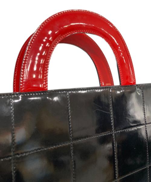 CHANEL（シャネル）CHANEL (シャネル) チョコバーマドモアゼルトートバッグ レッドの古着・服飾アイテム