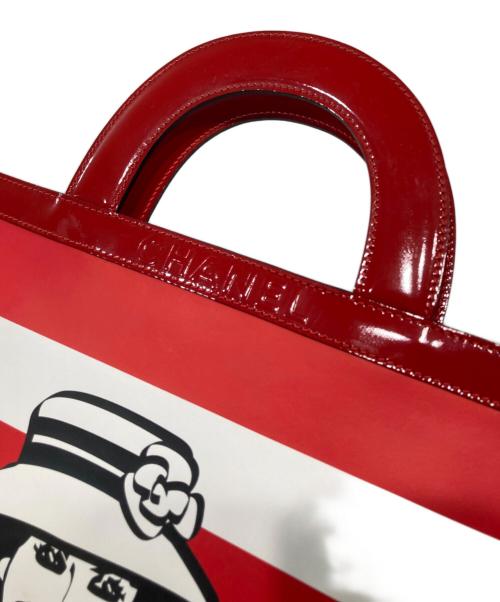 CHANEL（シャネル）CHANEL (シャネル) チョコバーマドモアゼルトートバッグ レッドの古着・服飾アイテム