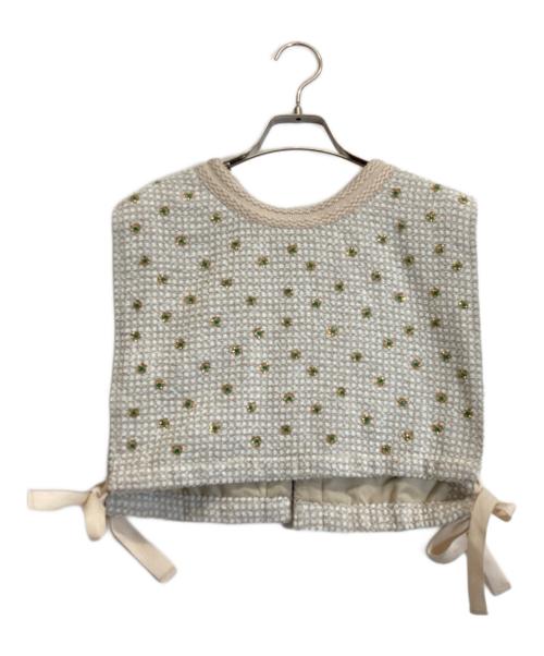 ELCHELE（エルチェレ）elchele (エルチェレ) KIRA TWEED BtoF VEST ベージュ サイズ:Fの古着・服飾アイテム