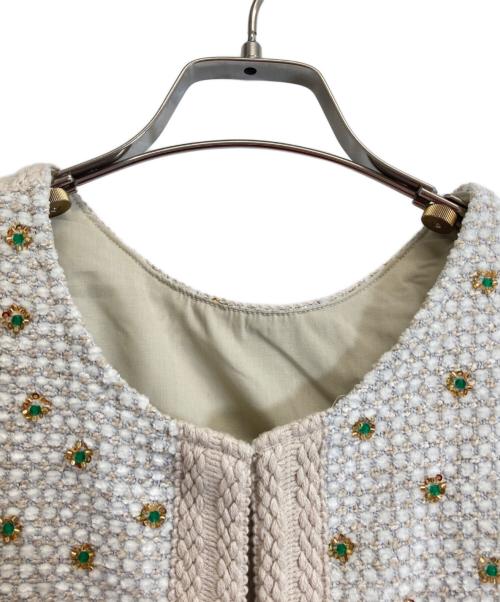 ELCHELE（エルチェレ）elchele (エルチェレ) KIRA TWEED BtoF VEST ベージュ サイズ:Fの古着・服飾アイテム