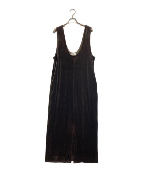 anuke（アンヌーク）anuke (アンヌーク) Velour Uneck Onepiece ブラウン サイズ:Sの古着・服飾アイテム