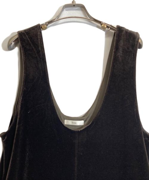 anuke（アンヌーク）anuke (アンヌーク) Velour Uneck Onepiece ブラウン サイズ:Sの古着・服飾アイテム