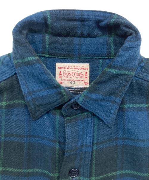 BONCOURA（ボンクラ）BONCOURA (ボンクラ) ワークシャツ ブルー サイズ:40の古着・服飾アイテム