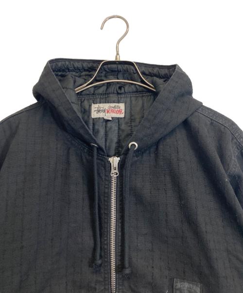 stussy（ステューシー）stussy (ステューシー) WORK JACKET CANVAS NEEDLE PUNCH ブラック サイズ:Mの古着・服飾アイテム
