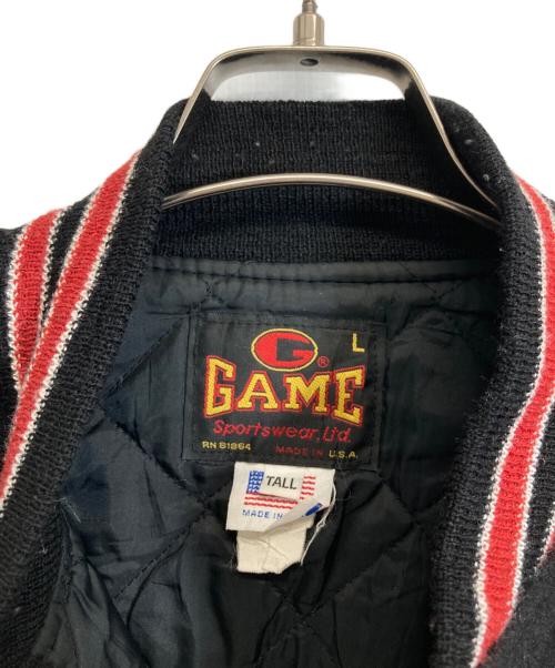 GAME SPORTSWEAR（ゲームスポーツウェア）GAME Sportswear (ゲームスポーツウェア) スタジャン ブラック サイズ:Lの古着・服飾アイテム