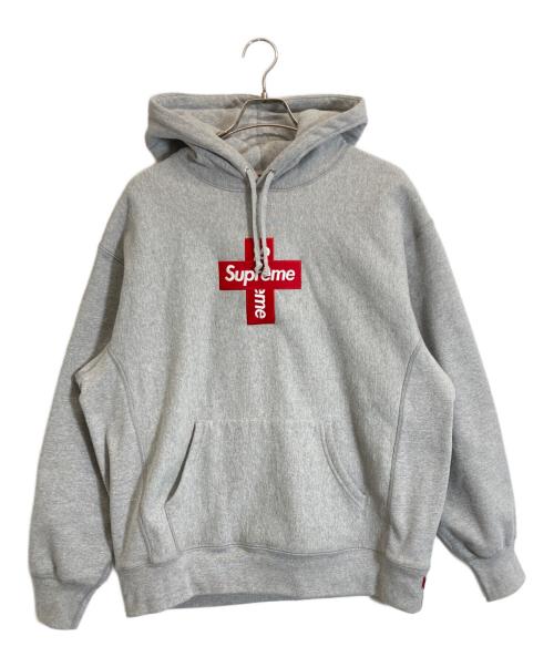 SUPREME（シュプリーム）Supreme (シュプリーム) cross box logo hooded sweat shirt グレー サイズ:Ｌの古着・服飾アイテム