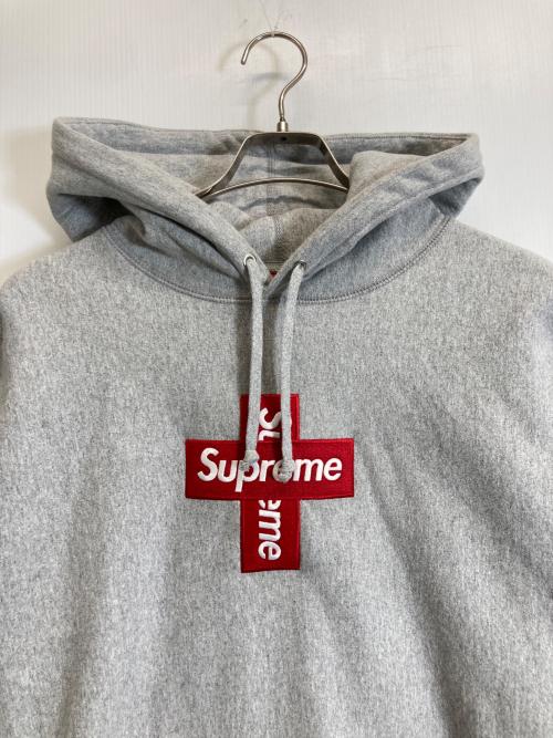 SUPREME（シュプリーム）Supreme (シュプリーム) cross box logo hooded sweat shirt グレー サイズ:Ｌの古着・服飾アイテム