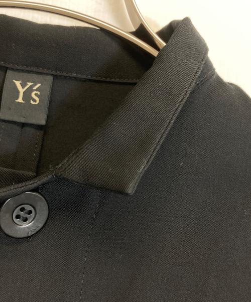 Y's（ワイズ）Y's (ワイズ) ノーカラーウールギャバジンジャケット ブラック サイズ:Sの古着・服飾アイテム