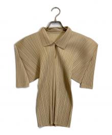 PLEATS PLEASE（プリーツプリーズ）の古着「プリーツポロシャツ」｜イエロー