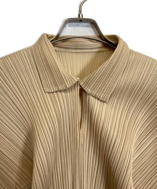 PLEATS PLEASE（プリーツプリーズ）PLEATS PLEASE (プリーツプリーズ) プリーツポロシャツ イエロー サイズ:3の古着・服飾アイテム